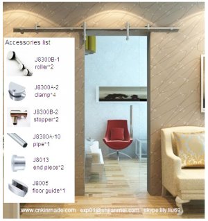 wholesale double glass sliding door full set hardware