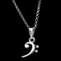 Bass Clef Necklace-womans 16"