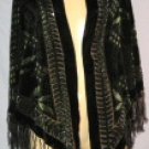 Shawls with Green Garden Motif Burnout Design
