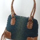 Denim Handbags with Faux Leather Trim