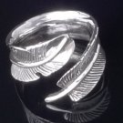925 STERLING SILVER FEATHER BIKER LADIES RING sz N toZ3