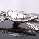 LARGE 925 SILVER AQUAMARINE SEA TURTLE LADIES PENDANT