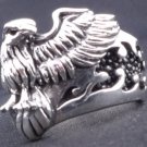 925 STERLING SILVER STINGRAY HUGE SOLID EAGLE BIKER ROCKER CHOPPER RING sz N-Z3