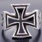 925 SILVER MALESE IRON CROSS KING BIKER RING SZ N to Z3