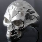 SILVER PLATED MAORI TATTOO SKULL CHOPPER RING sz R 1/2, T 1/2, V 1/2 / 9,10,11