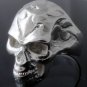 SILVER PLATED MAORI TATTOO SKULL CHOPPER RING sz R 1/2, T 1/2, V 1/2 / 9,10,11
