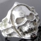 Silver Plated Skull Bone Flame Biker Rebel Ring SZ R 1/2, T 1/2, V 1/2 = 9,10,11