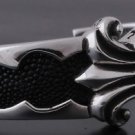 925 SILVER SOLID GOTHIC FLEUR DE LIS CROSS BIKER BANGLE