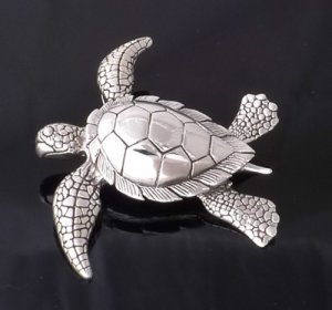 925 STERLING SILVER AQUAMARINE TURTLE LADIES PENDANT
