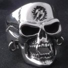 925 STERLING SILVER CUSTOM PIERCED SKULL JAW BIKER KING CHOPPER RING sz N to Z3
