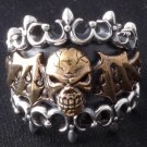 925 SILVER BAT WING SKULL ROCK CHOPPER RING sz N to Z3