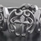 925 SILVER GOTHIC CELTIC CROSS CRUSADER BIKER RING sz N TO Z4 / US sz 7 to 15