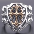 925 SILVER GOTHIC CROSS MEDIEVAL TRIBAL BIKER RING sz N to Z3 / US sz 7 to 15