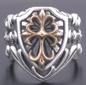 925 SILVER GOTHIC CROSS MEDIEVAL TRIBAL BIKER RING sz N to Z3 / US sz 7 to 15
