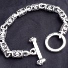 925 SILVER TRIBAL IRON CROSS CHOPPER ROCKSTAR BIKER BRACELET 7",7.5",8",8.5,9"