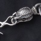 925 STERLING SILVER ALIEN BUG MONSTER KING BIKER CHOPPER ROCKSTAR KEYRING New