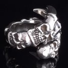 925 SILVER SKULL CLAW BIKER CHOPPER RING SZ N to Z3 / US sz 7 to 15