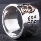 925 SILVER MAGIC SKULL BIKER CHOPPER RING AUS sz R / US sz 8.75