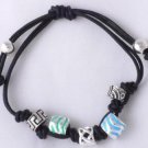 LADIES 925 SILVER CELTIC ROMAN BEADS CHARM  STRING ENAMEL KINGS BRACELET 5" - 8"