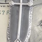 925 STERLING SILVER GOTHIC CROSS SHIELD BIKER CHOPPER ROCKSTAR MONEYCLIP New