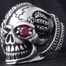 925 SILVER ZIRCON GEM EYE PIRATE SKULL STAR RING AU SZ N to Z3 sz US sz 7 to 15