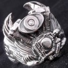 925 SILVER PISTON WINGS BIKER KING CHOPPER RING US sz N-Z4 / US sz 7 to 15