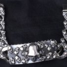 FANCY SKULL YARD 925 STERLING SILVER HEAVY BIKER BRACELET 7"/7.5"/8"/8"/8.5"/9"