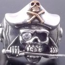 925 SILVER MACHETE PIRATE SKULL GEM BIKER RING SZ N - Z4 / US sz 7 to 15
