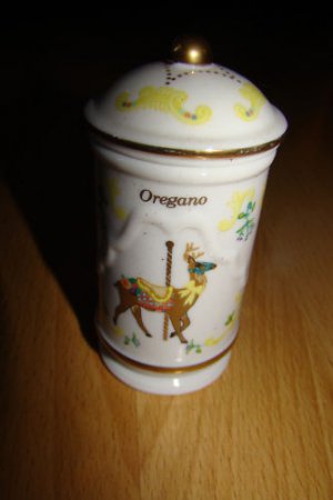 Lenox Spice Jar Carousel Oregano Fine Porcelain Deer