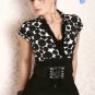 Sexy Charming Noble Business Belt Black White Pencil Skirt Mini Dress 2513