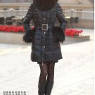 2011 REAL FUR COLLAR WOMEN DELUXE HOODED WINTER LONG DOWN JACKET COAT
