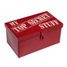 Red Vintage Retro Keepsake Metal Secret Box Lockable