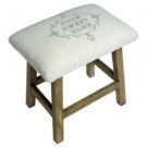 Vintage Shabby Chic Rustic Farmhouse Wooden Home Sweet Home Cotton Padded Stool