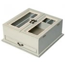 Antique Shabby Chic Grey/Green Parisienne Sewing Box