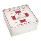 Large Vintage Style White Pharmacie First Aid Tin Box