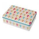 Vintage Leaf Petals Metal Rectangle Storage Tin Lid NEW