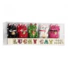 Set of 5 Black/White/Pink/Red Lucky Cat Fridge Magnets