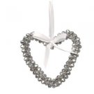 Christmas Silver Bells Jingle Heart Shaped Decoration