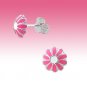 Beautiful 925 Sterling Silver Red Rose Flower Resin Studs Earrings Gift Box New