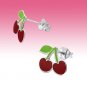 Beautiful 925 Sterling Silver Red Rose Flower Resin Studs Earrings Gift Box New
