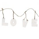 Shabby Chic Painted White Embossed Love Garland String