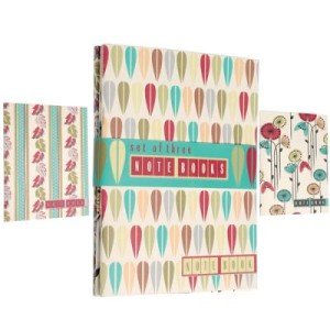 Retro 3 Colourful Lined/Plain Flowers Petals Note Books