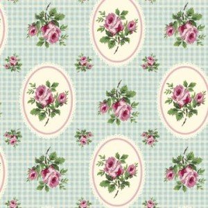Vintage Gingham Rose Wrap Wrapping Paper Gift Wrap x5