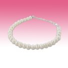 Handmade Freshwater White Pearl Sterling Silver Clasp Chain Bracelet Gift Boxed