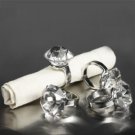 4 Diamond Glass Shaped Napkin Ring Holders Decoration