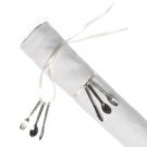 4 Silver Cutlery Food Napkin Holders Charms Decoration