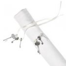 4 Silver Filigree Keys Napkin Holders Charms Decoration