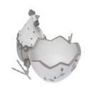 Natural Silver/Grey Hand Painted Spotty Chicken Egg Cup