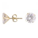 9ct Yellow Gold Cubic Zirconia  Classic Studs Earrings Christmas Gift Boxed New