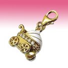 Sterling Silver Gold Plated CZ Newborn Baby Pram Clip-On Charm Christening Gift